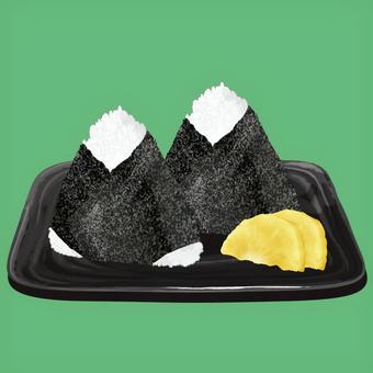 Illustration, food, japanese food, rice ball, 