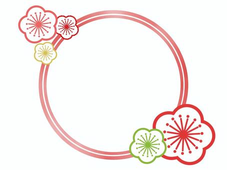 Japanese style flower frame red, flower, plum, cherry blossoms, JPG and PNG