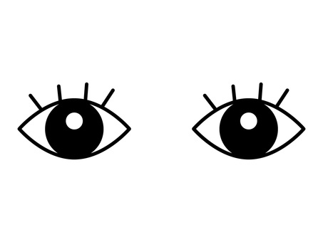 視線、監視、アテンション・目のアイコン 目,監視,注意,視線,セキュリティ,アイコン,瞳,観察,まつげ,モチーフのイラスト素材