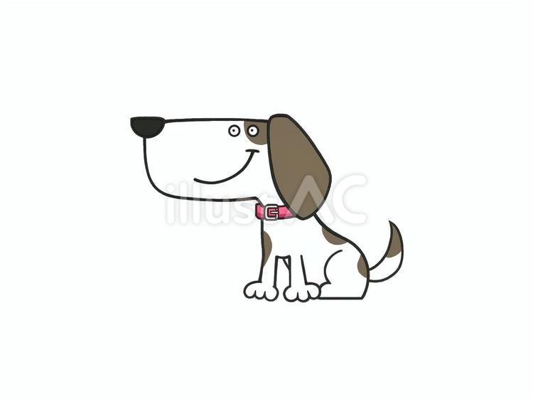首輪をした可愛い動物の犬（いぬ） 犬,可愛い,首輪のイラスト素材