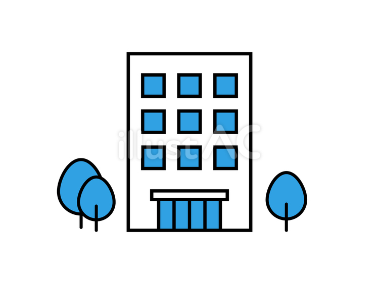 ビルと木のイラスト 会社,企業,建物のイラスト素材