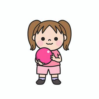 ボーリングの投げ方をイメージする女の子2 ボーリング,ボウリング,女の子,ボーリング場,遊び,大会,ストライク,ボール,球,ゲームのイラスト素材