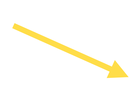 Straight downward right arrow (yellow), , JPG and PNG