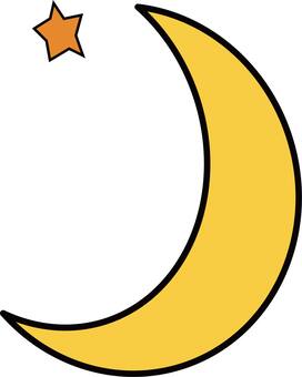 Crescent moon star, crescent moon, month, star, JPG, PNG and AI