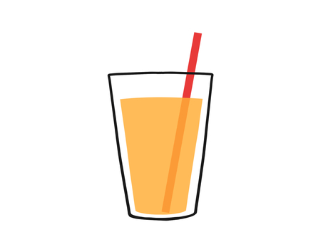 オレンジ　ジュース　ストロー付きイラスト 食べ物,飲み物,オレンジ,ジュース,ストロー,かわいい,オレンジジュース,イラスト,挿絵,飲料のイラスト素材