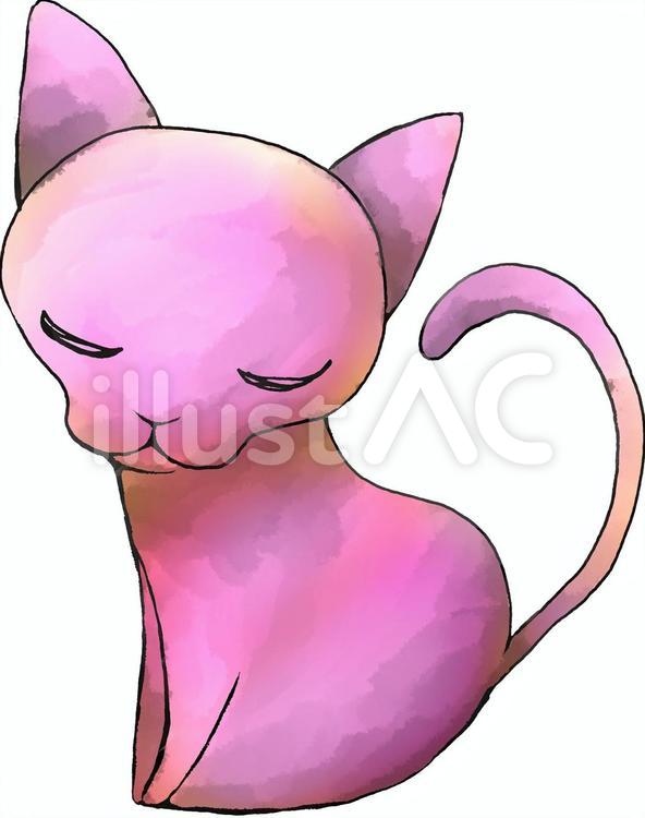 ファンタジーカラーの猫 動物,猫,ペットのイラスト素材