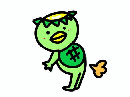 屁の河童 オナラ,カッパ,屁,妖怪,日本,可愛い,ゆるい,ゆるかわ,ユニーク,シンプルのイラスト素材