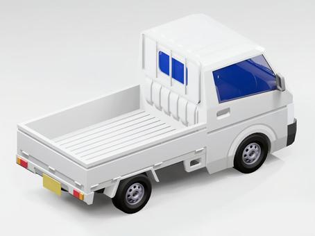 自動車CGイラスト05_リヤ 自動車,乗用車,四輪車,軽自動車,トラック,貨物,運搬車,商用車,平ボディ,立体のイラスト素材