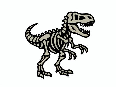 ティラノサウルスの化石イメージイラスト ティラノサウルス,化石,恐竜,骨,イメージ,アイコン,生き物,古代,歴史のイラスト素材