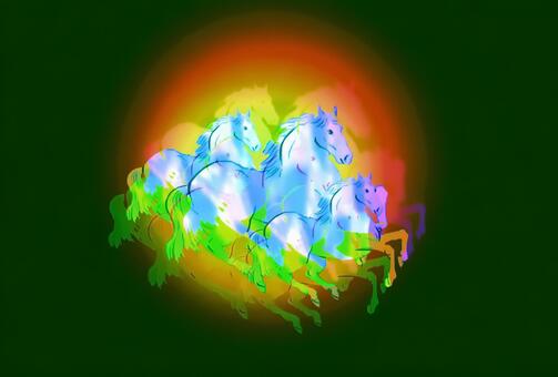 年賀状素材/2026年・午年 午年,午,馬のイラスト素材