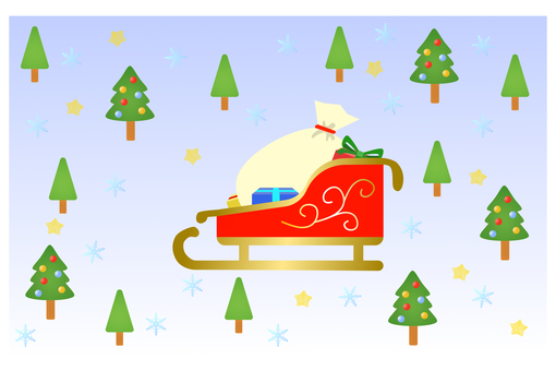 クリスマスの背景　ソリ ソリ,グラデーション,背景,クリスマスツリー,北欧風,絵本,シンプル,セット,ツリー,もみの木のイラスト素材