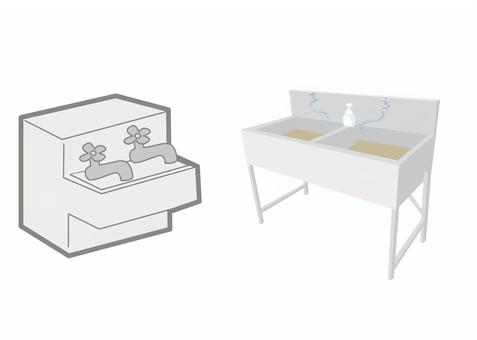 水道手洗い場 公園,野外,bbq,水道,流し,シンク,エチケット,衛星,手洗いのイラスト素材