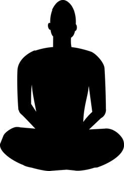 座禅 シルエット 座禅,シルエット,呼吸法のイラスト素材