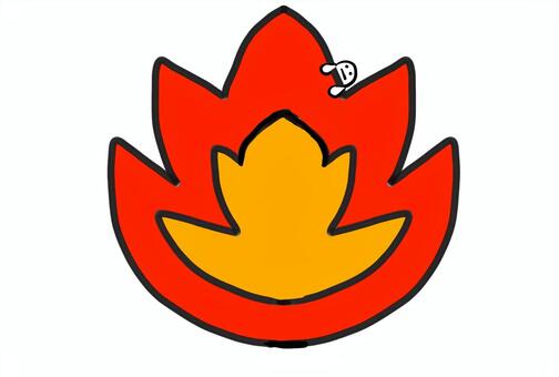 ほっこり炎マークとちいさなキャラ 炎,火,焔,焰,火花,火力,火種,火柱,火影,熱のイラスト素材