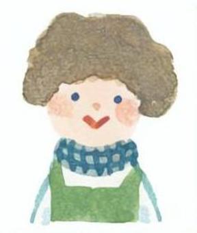 おかあさん 水彩,似顔絵,ほっこり,かわいい,こども,お母さんのイラスト素材