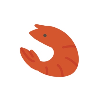 おせちの具(エビ) 食べ物,手書き,エビ,海老,赤海老のイラスト素材