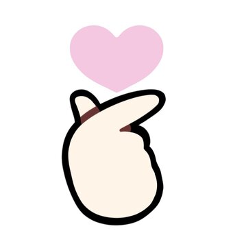 指ハート　ハートあり 指ハート,ハート,気持ち,好き,可愛い,指,手,ハンドサイン,アイコン,シンプルのイラスト素材