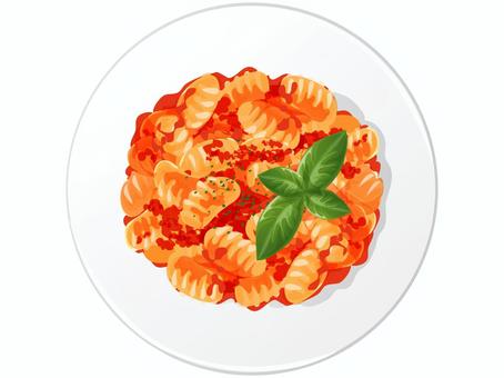 トマトソースのニョッキ トマトソースのニョッキ ニョッキ,パスタ,イタリアン,料理,食べ物,トマトソース,バジル,粉パセリ,皿のイラスト素材