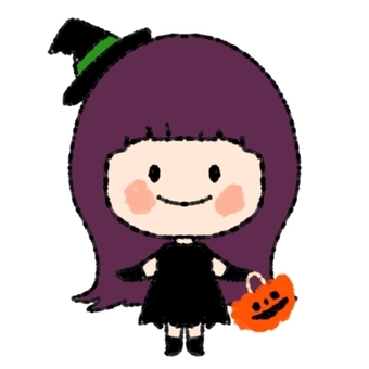 ハロウィンガール・魔女 ハロウィンガール・魔女 ハロウィン,女の子,魔女のイラスト素材