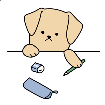 文房具の犬 勉強,文房具,文具,鉛筆,シャーペン,真面目,筆,ペンケース,筆箱,ペンのイラスト素材