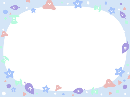 幼児・保育向けカラフル楽しい背景テンプレ ゆるかわ,ゆるキャラ,カラフル,フレーム,背景,枠,パステル,図形,星,さんかくのイラスト素材