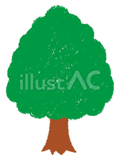 クレヨン画 木のアート 秋アート】クレヨンでもみじの樹木を描こう