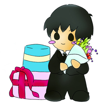 Illustration cut 1, valentine's day, birthday, bouquet, JPG