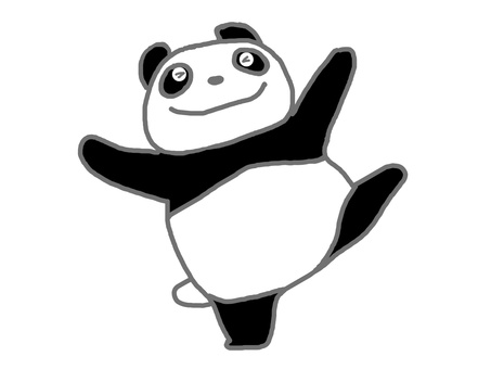 Illustration, panda, dance, tiny, 