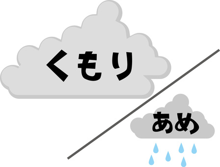 曇り時々雨　 天気,曇り,時々,雨,積乱雲,梅雨,空,デフォルメ,マークのイラスト素材
