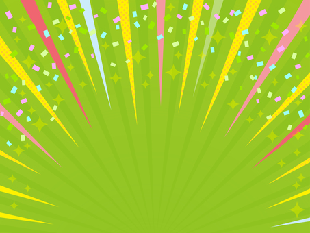 集中線と紙吹雪の背景、グリーン 正月,お正月,初売り,集中線,背景,フレーム,キラキラ,紙吹雪,チラシ,バナーのイラスト素材