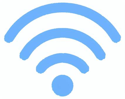 Wi-Fiマーク（青） wi-fi,電波,インターネット,マーク,アイコン,接続,青色のイラスト素材