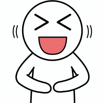 笑っている棒人間 上半身,バストアップ,人間,感情,ピクトグラム,棒人間,人物,楽しい,笑う,大爆笑のイラスト素材
