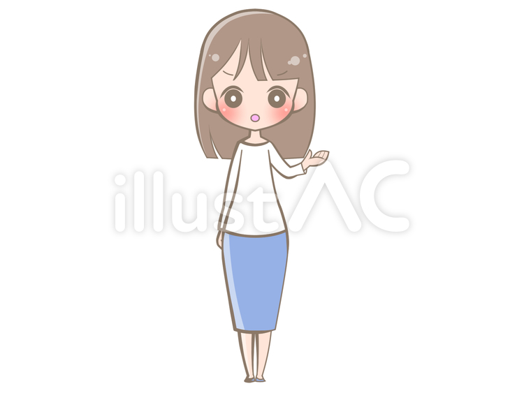 全身-女性-示す-怒る201104 女性,怒る,示すのイラスト素材