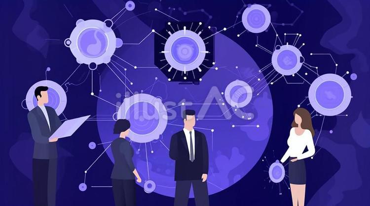 大規模言語コンセプトイラスト 脳,知恵,テクノロジーのイラスト素材