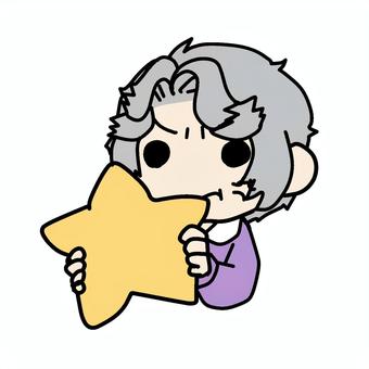 怒って星を持つおばあさん おばあさん,怒る,星,持つ,お気に入り,不満,不愉快,イライラ,ムカムカ,ストレスのイラスト素材