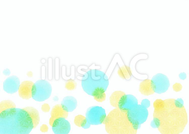 水彩水玉和柄素材 水彩,水玉,にじみのイラスト素材