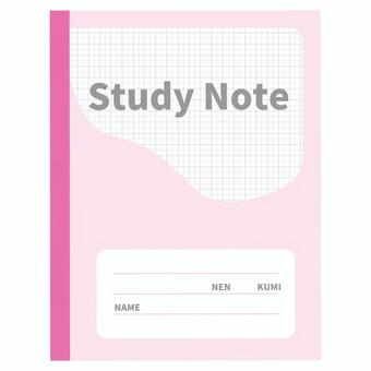 学習ノート（線なしピンク） 学習,ノート,紙,メモ,学校,イラスト,素材,シンプル,ピンク,方眼紙のイラスト素材