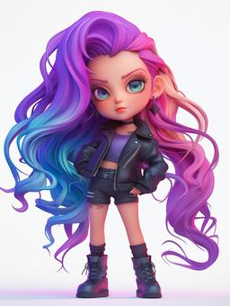 ちびキャラ女の子3D不良少女