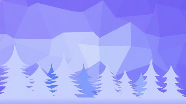 グラデーション背景 雪の森（青） 背景,森,冬,雪,雪景色,グラデーション,青,寒色,フルhd,16:9のイラスト素材