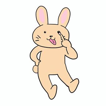 あっかんべーするうさぎ　全身 うさぎ,動物,キャラ,ポップ,かわいい,あっかんべー,ベー,舌,いたずら,やんちゃのイラスト素材