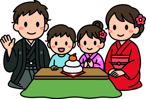 緑のこたつの家族です。