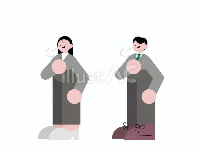 安心する会社員の男女 会社員,おしゃれ,かわいいのイラスト素材
