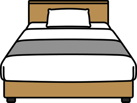 グレーのシングルベッドです。 ベッド,シンプル,ベッドスロー,シングルベッド,神具,インテリア,ベッドルーム,枕,マットレス,ベッドカバーのイラスト素材