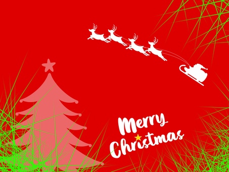 サンタとトナカイのクリスマスカード クリスマスカード,クリスマス,サンタクロース,トナカイ,メッセージカード,プレゼント,贈り物,メッセージ,コピースペース,余白のイラスト素材