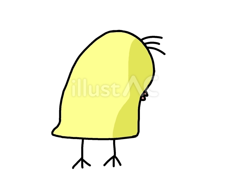 落ち込むひよこ ひよこ,落ち込む,悲しいのイラスト素材
