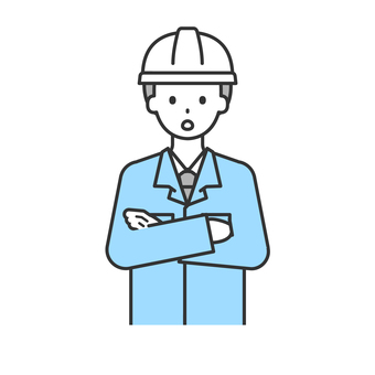 SS単体_作業員の男性11 大人,20代,30代,40代,作業員,工事,土木,建設,解体,作業着のイラスト素材