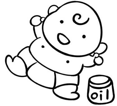 赤ちゃんのマッサージ 育児相談,新生児,親子,アドバイス,子育て,新米ママ,手描き,モノクロ,線画,可愛いのイラスト素材