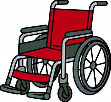 赤の車椅子です。 車椅子,シンプル,乗り物,介護,福祉,バリアフリー,移動,支援,高齢者,医療のイラスト素材