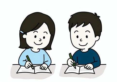 勉強をする子供 勉強,宿題,女の子,小学生,解ける,わかる,スラスラ,課題,問題,授業のイラスト素材