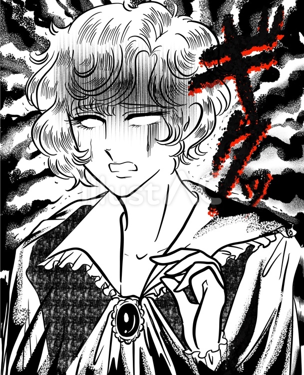 大ショック白目になる昭和少女漫画の王子様 少女漫画,漫画,男性のイラスト素材